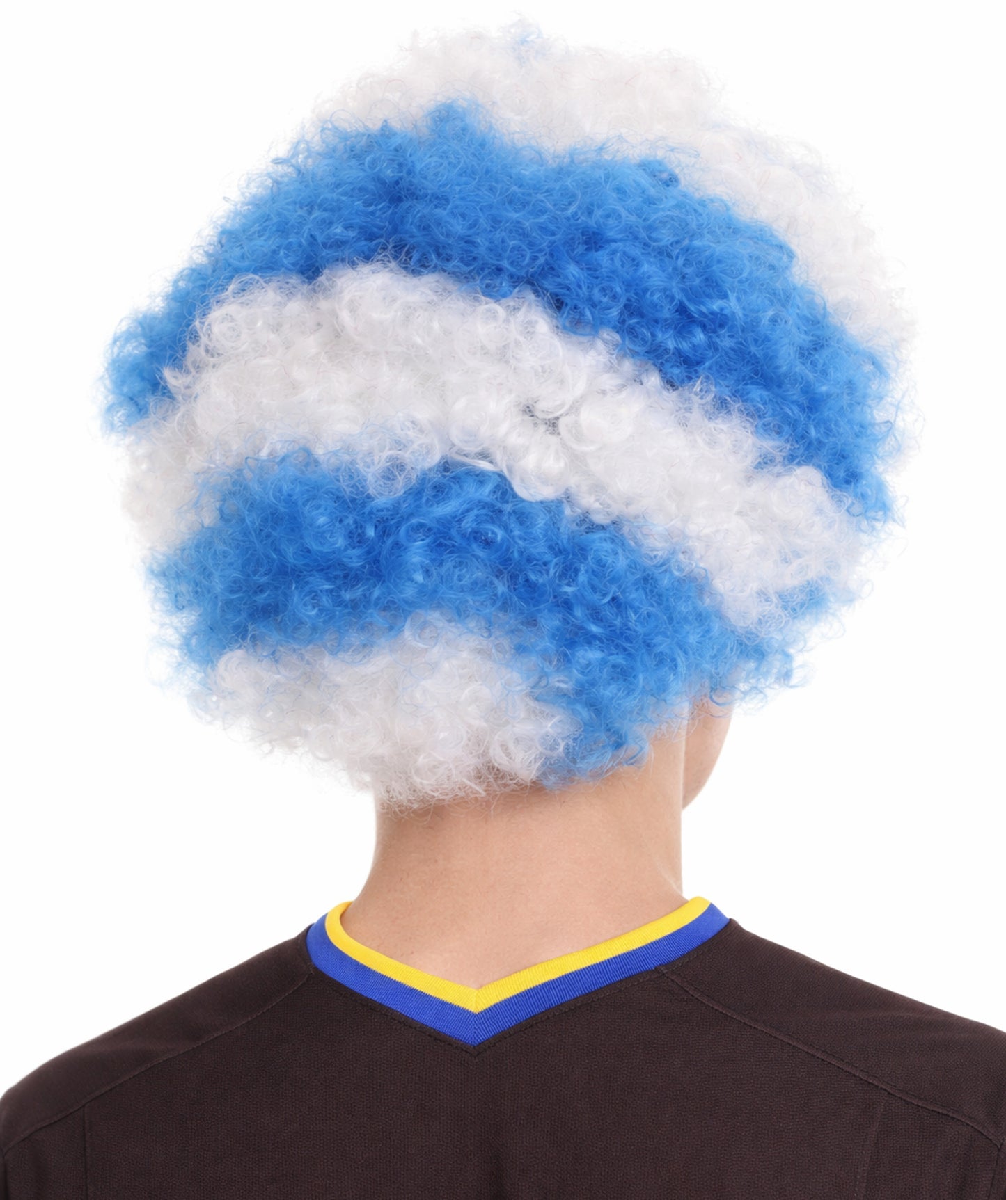 Uruguay Sport Afro Fun Wig | Jumbo Blue White Wig