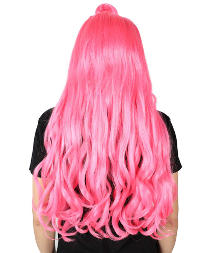 HPO Women's Long Curl Wig with Ring , Multiple Color Options , Flame-retardant Synthetic Fiber