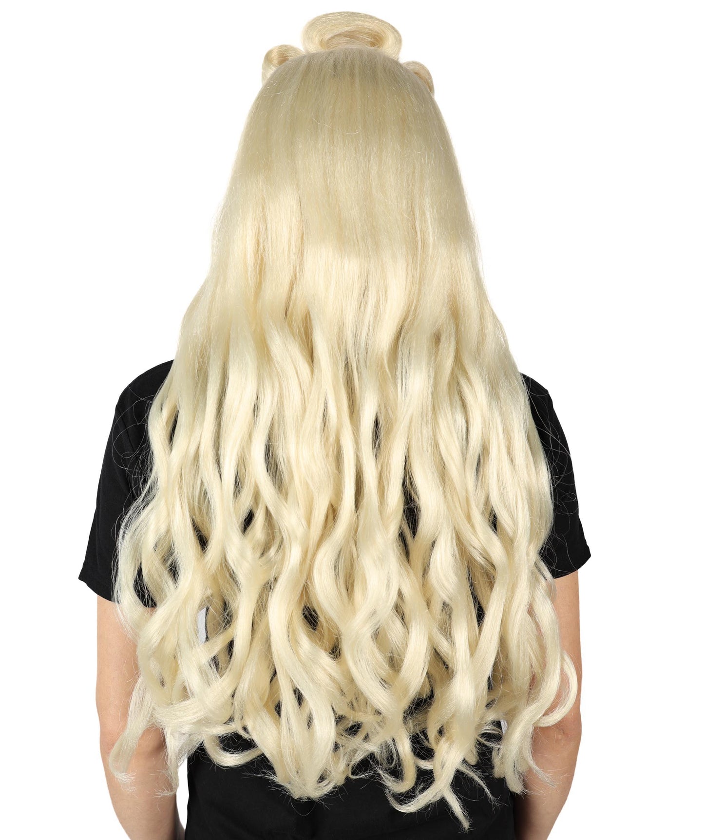 HPO Women's Long Curl Wig with Ring , Multiple Color Options , Flame-retardant Synthetic Fiber