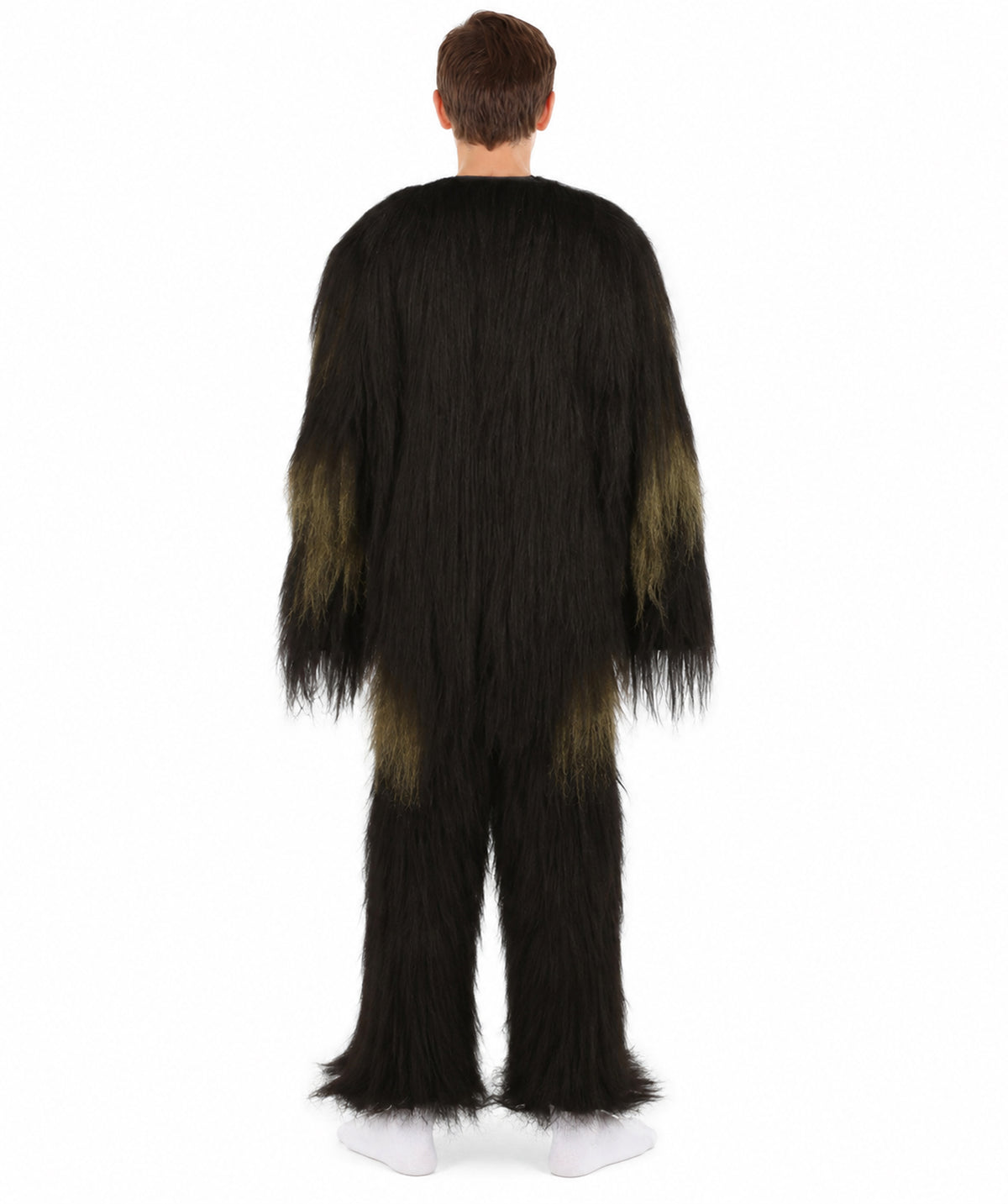 Long Hairy Elder Warrior Ape Military Leader Resistance Fighter Dark Brown Costume