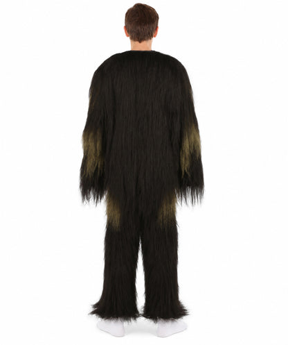 Long Hairy Elder Warrior Ape Military Leader Resistance Fighter Dark Brown Costume