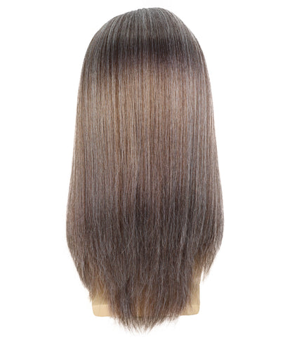 HPO Men’s Deluxe Long Wig & Beard Mustache Set | Ash Brown Braided Viking Style Costume Hair | Ideal for Halloween | Breathable Capless Cap