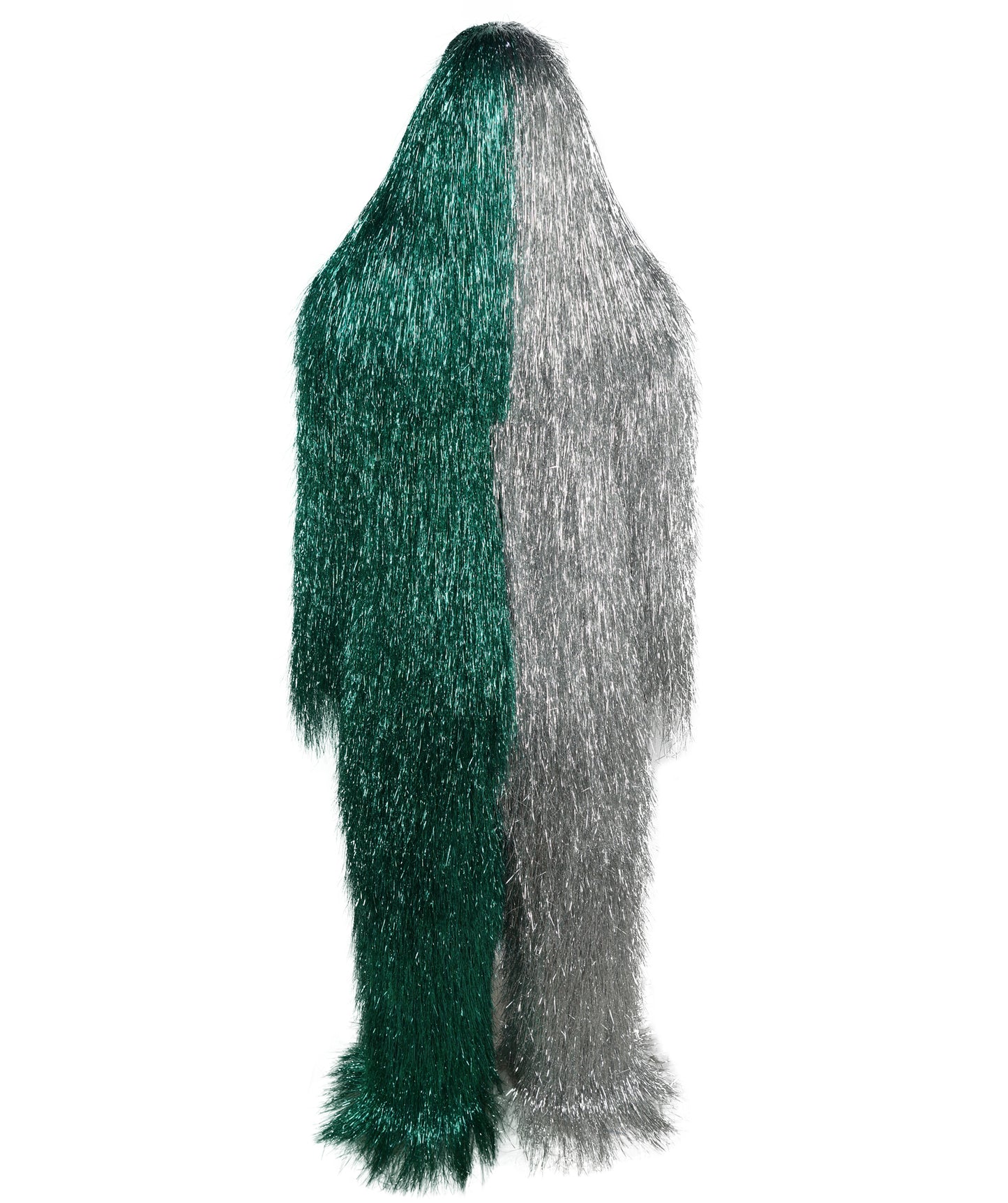 HPO Unisex Tinsel Hairy Two-Part Costume, Bundle & Mask Set | Full-Body Suit & Matching Mask | Long Hair Funny Costume for Halloween, Performers, Cosplay & Mascots