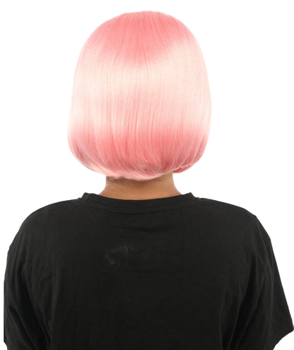 Adult Women's Two-Tone Bob Wig | Multiple Color Options | Short Straight Blunt Cut Inspired by American Pop Artist Look | Natural Hairline for Halloween and Cosplay