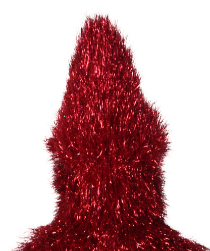 HPO Men's Furry Cardinal Mascot Tinsel Mask Costume, Halloween-Mask, Flame-retardant Tinsel Material