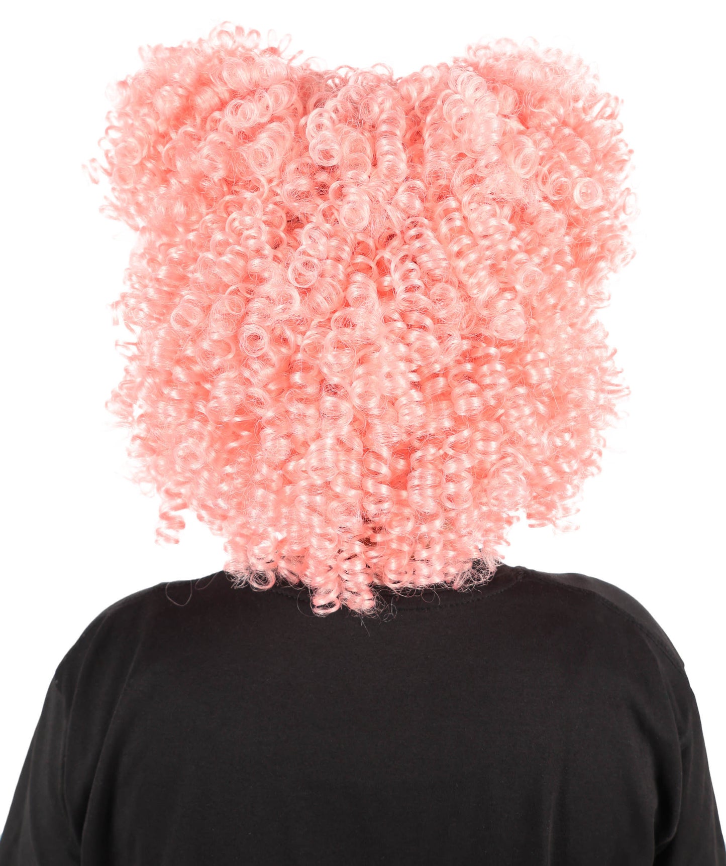 HPO Women’s Creepy Circus Doll Wig | Curly Pink Hairpiece | Adjustable Inner Cap for Halloween, Cosplay, Stage & Parties