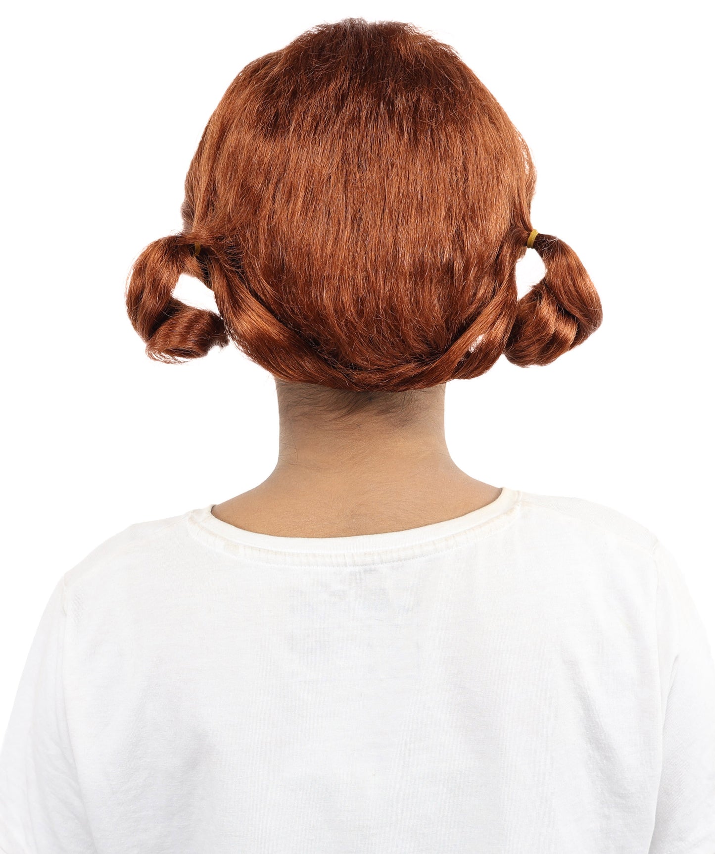 HPO Women's Soft Side Bun Hairstyle Light Brown Bangs Wig | Capless Cap Design | Ideal for Halloween,Dress-Up, Cosplay Parties