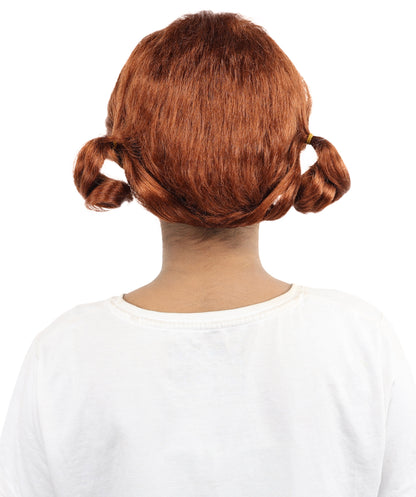 HPO Women's Soft Side Bun Hairstyle Light Brown Bangs Wig | Capless Cap Design | Ideal for Halloween,Dress-Up, Cosplay Parties