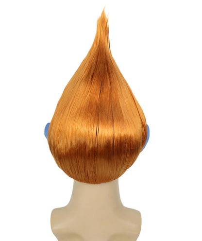 HPO Men's Pointy Diamond Guy Troll Wig with Blue Ears,Multiple Color,Flame-Retardant Synthetic Fiber