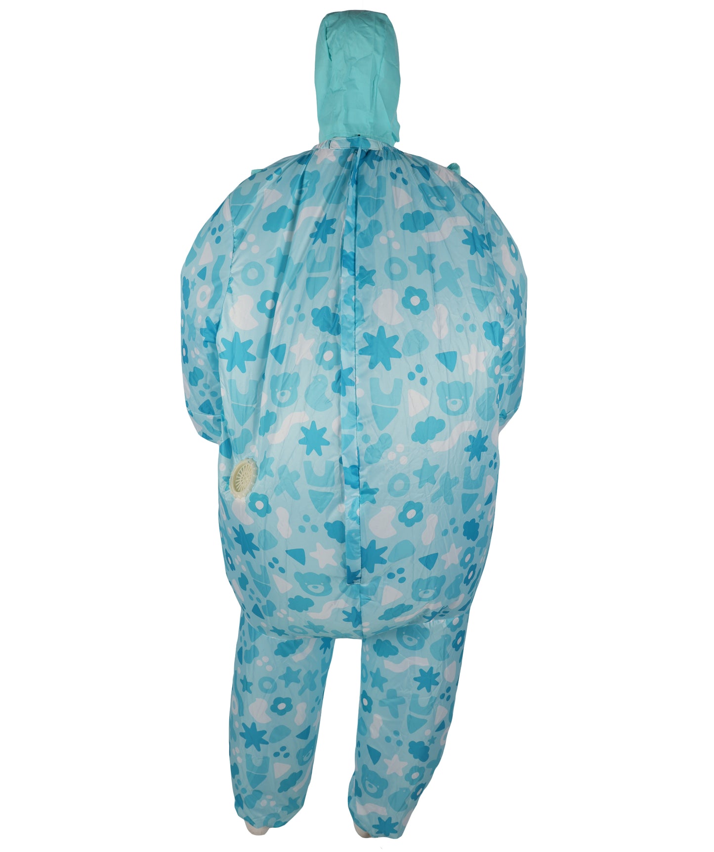 HPO Adult Blue and White Printed Inflatable Costume | Funny Oversized Jumpsuit | Ideal for Halloween
