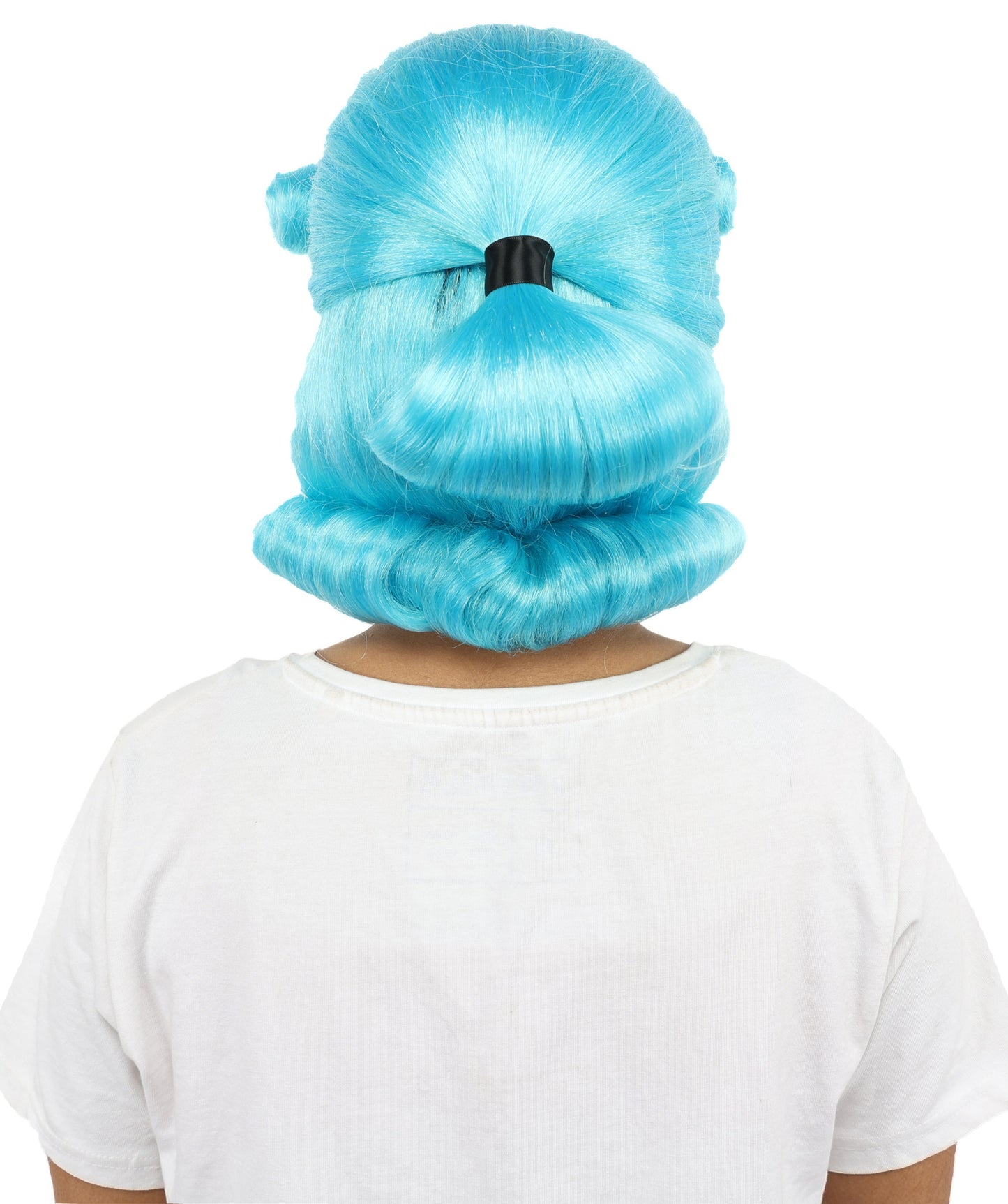 HPO Women's Light Blue Spiky Warrior Cosplay Wig with Sideburns | Bold Anime-Inspired Hairstyle | Synthetic Fiber Hairpiece for Halloween, Stage & Parties