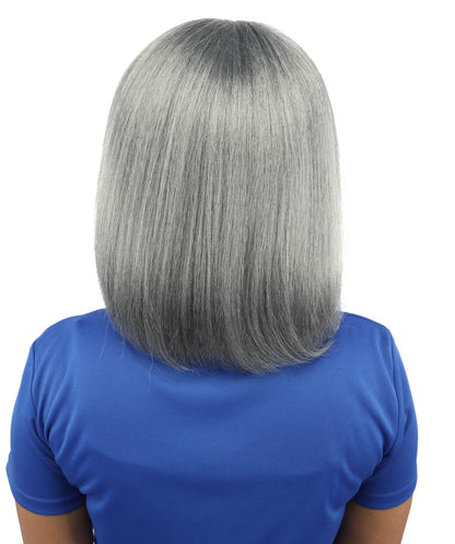 HPO Adult Women's Asymmetrical Bangs Bob Wig | Multiple Color Options | Create of synthetic fiber, sleek straight volume, breathable capless base | Party, Halloween, theater, drag, performance, costume events