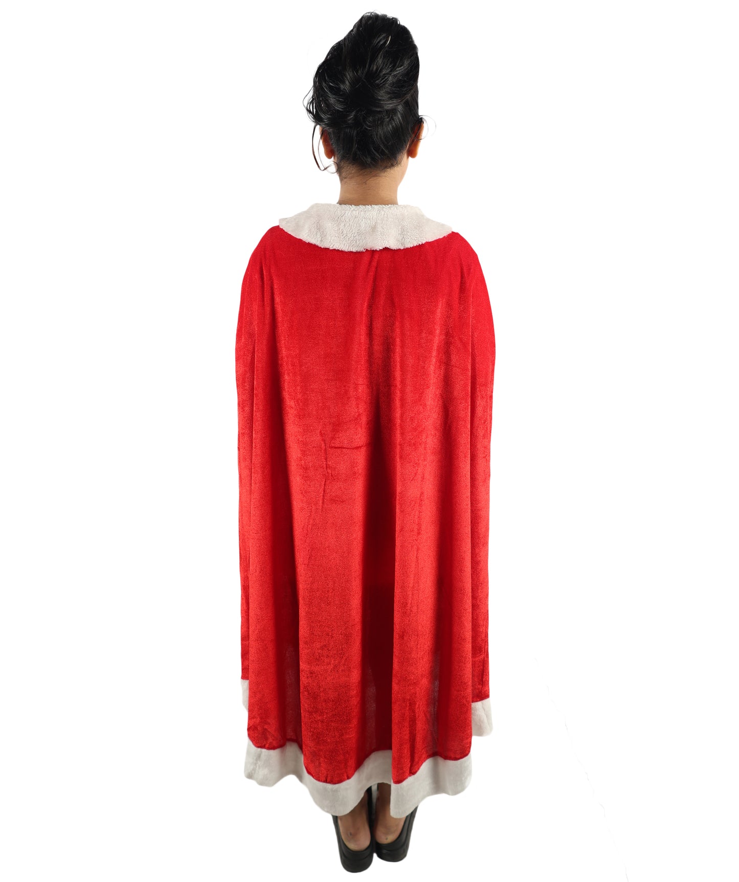 HPO Adult/Teen Women’s Festive Winter Character Costume | Red Holiday Dress with Faux Fur Trim | Lightweight Breathable Fabric –  for Parties & Stage