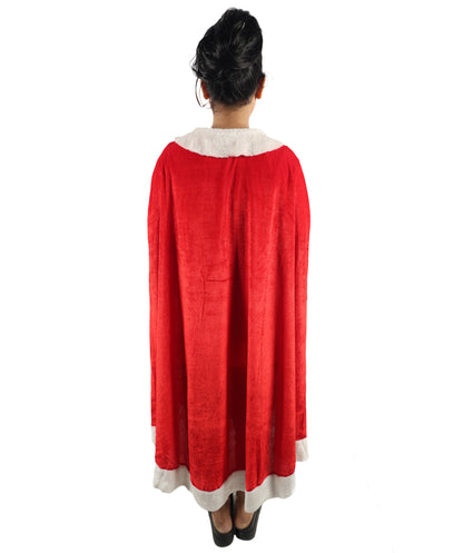HPO Adult/Teen Women’s Festive Winter Character Costume | Red Holiday Dress with Faux Fur Trim | Lightweight Breathable Fabric –  for Parties & Stage