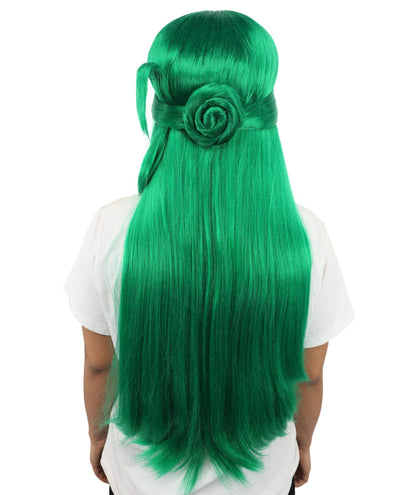 HPO Adult Women's Anime Character Wig | Multiple Color Options | Synthetic Fiber with Side Swept Bangs and Top Tuft | Halloween Party and Comic Con Events