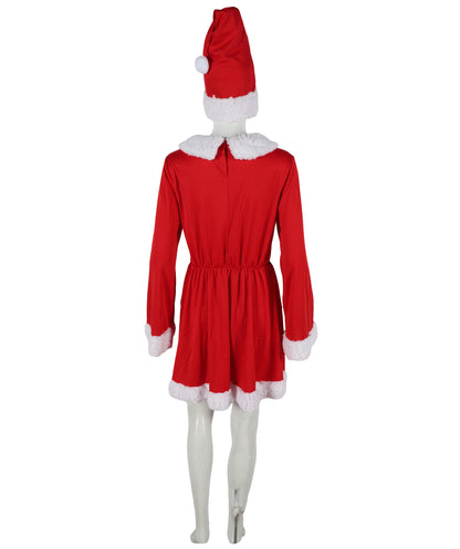 HPO Adult Women’s Inflatable Santa Dress Costume with Hat | Fun Holiday Party Outfit