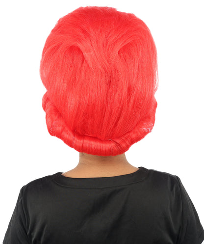 HPO Women's Voluminous Golden Blonde Grandma Wig | Medium Puffy Afro Style with Silver Texture, Synthetic Fiber & Adjustable Fit | Halloween, 100th Day of School, Theater & Funny Costume