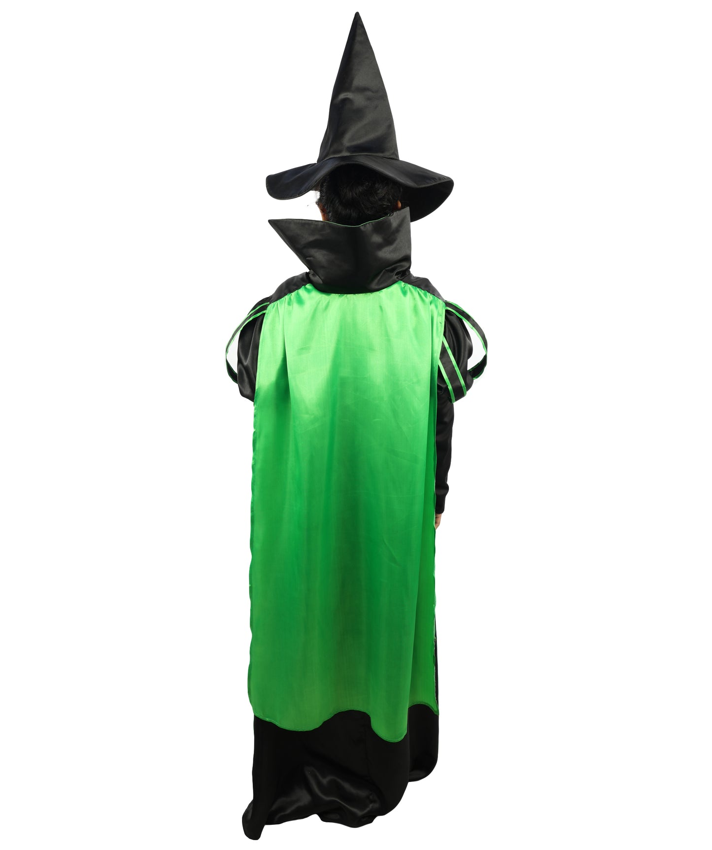 HPO Shadow Valley Witch Costume | Black & Green Long Dress with Pointed Hat | Dark Fantasy Witch Outfit for Halloween, Cosplay & Stage Events