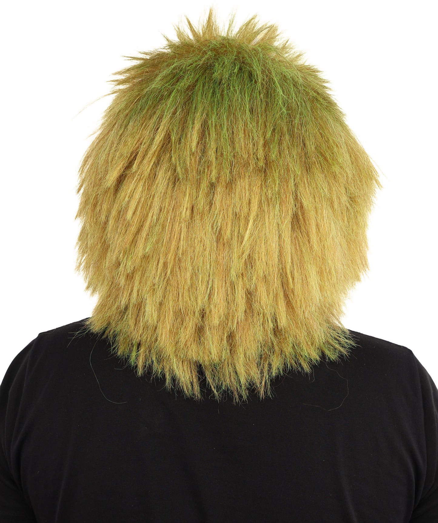 HPO Men's Mythical Creature Wig | Mossy Multicolor Frizzy Texture Voluminous Hair With Eyebrows | Party Halloween Cosplay Theater Drag Performance Costume Events