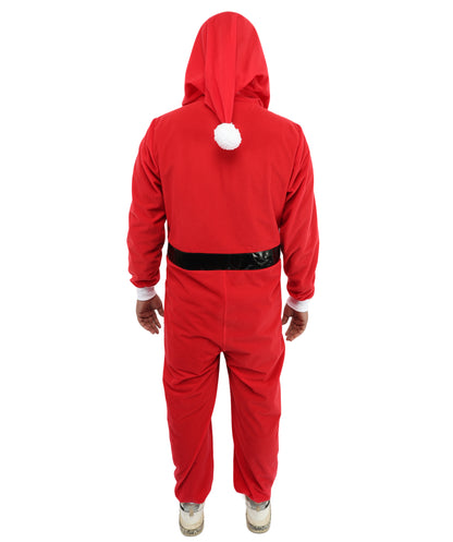 HPO Unisex Santa Claus Red Jumpsuit | Classic Holiday Costume Style | A Cheerful Outfit for theme parties and character events