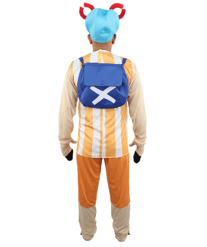 HPO Men's Striped Adventure Outfit Costume | Flame-Retardant Synthetic Fiber | Ideal For Theater, Halloween And Cosplay