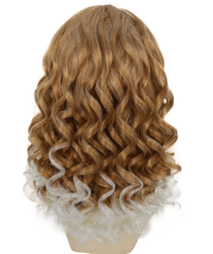 HPO Women’s Long Curly Blonde Highlight Wig | Carnival-Inspired Hairpiece | Halloween, Stage & Party