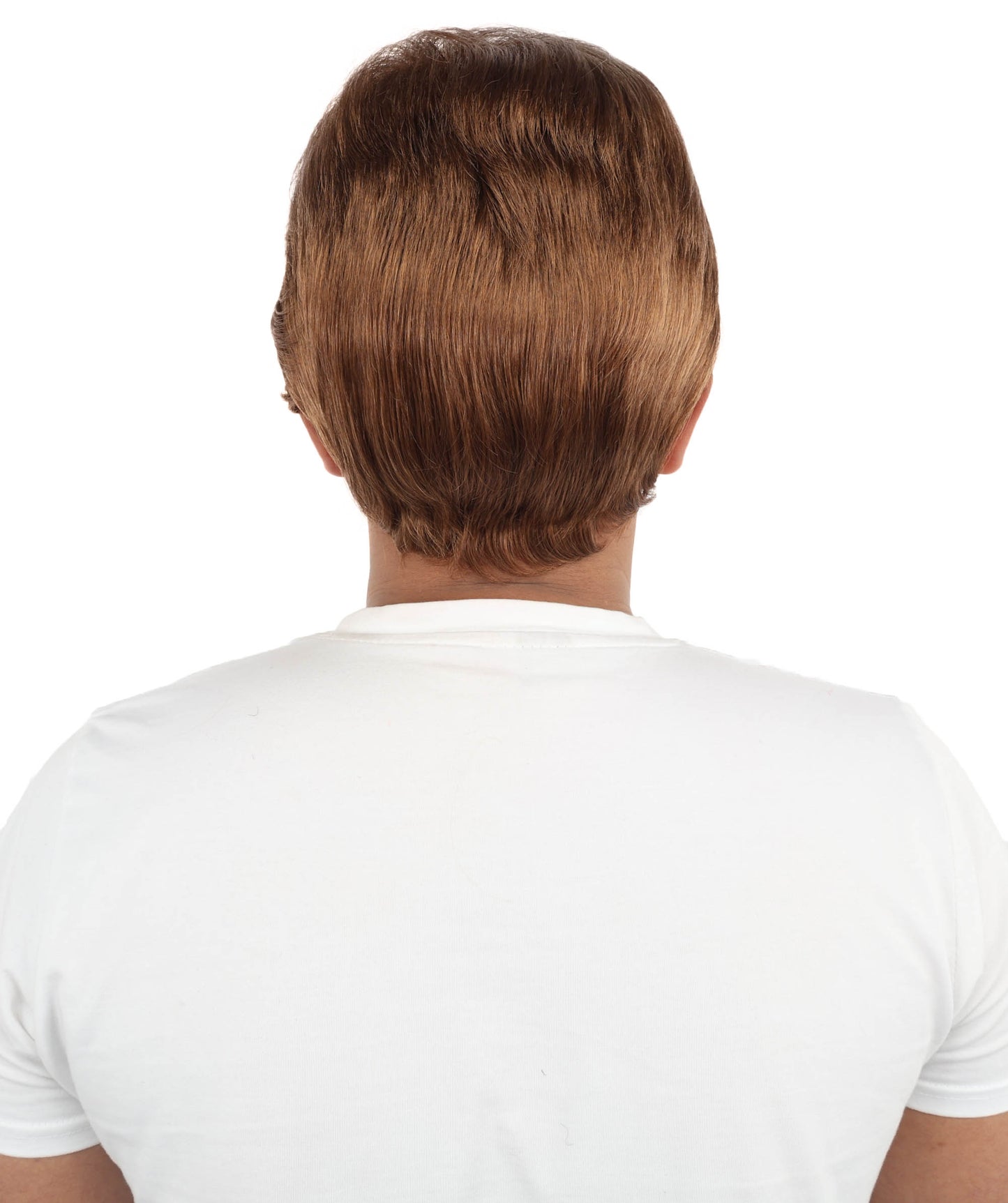HPO Men’s Chestnut Brown Blend Wig with Mustache Set | Retro Gentleman Hair Style | Cosplay Outfit for Costume Parties, Stage Performances & Themed Events
