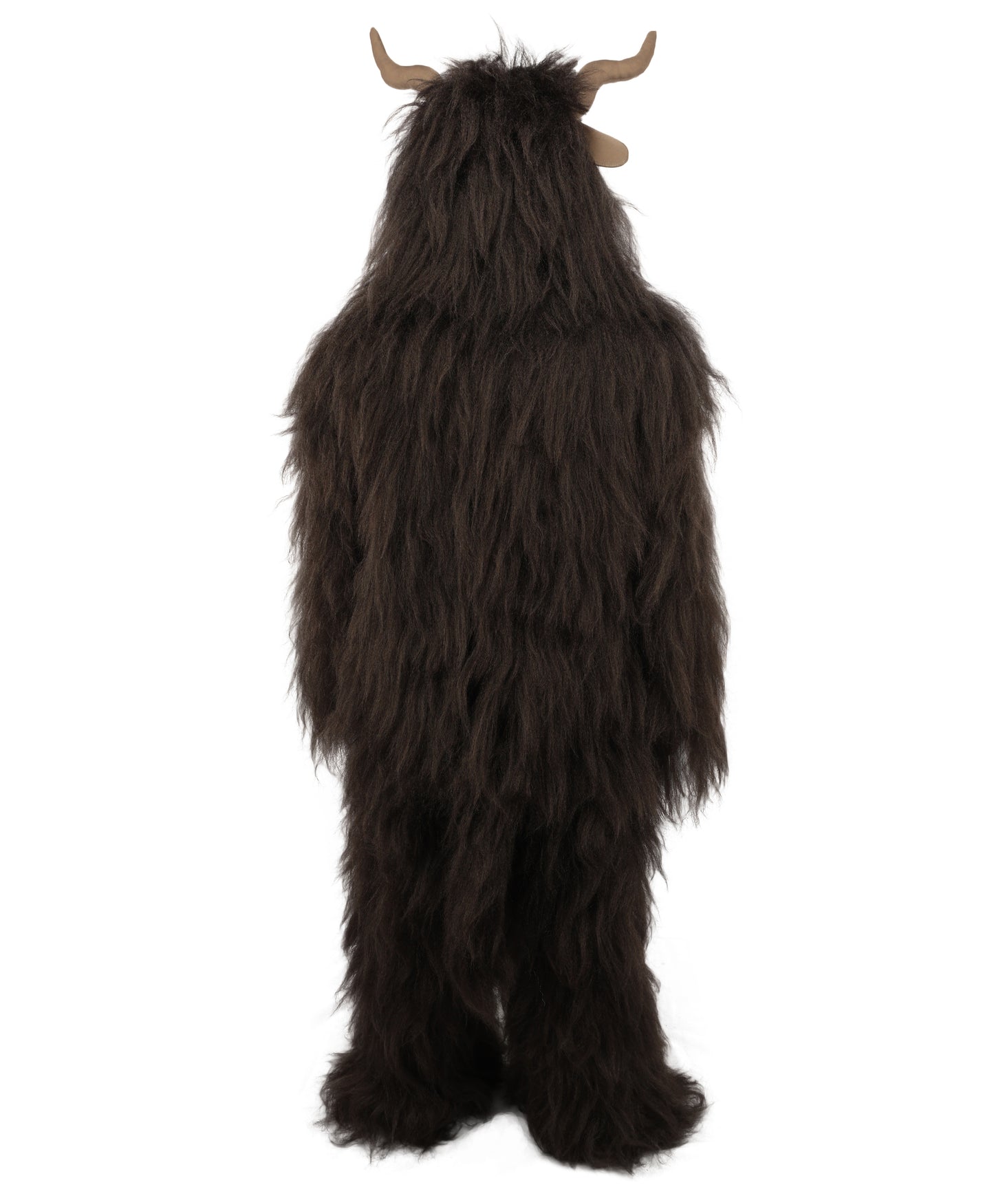 HPO Adult Men's Goat Fur Costume Bundle & Mask Set – Dark Brown Full Body Animal Outfit for Halloween and Cosplay  | Flame-Retardant Synthetic Fiber