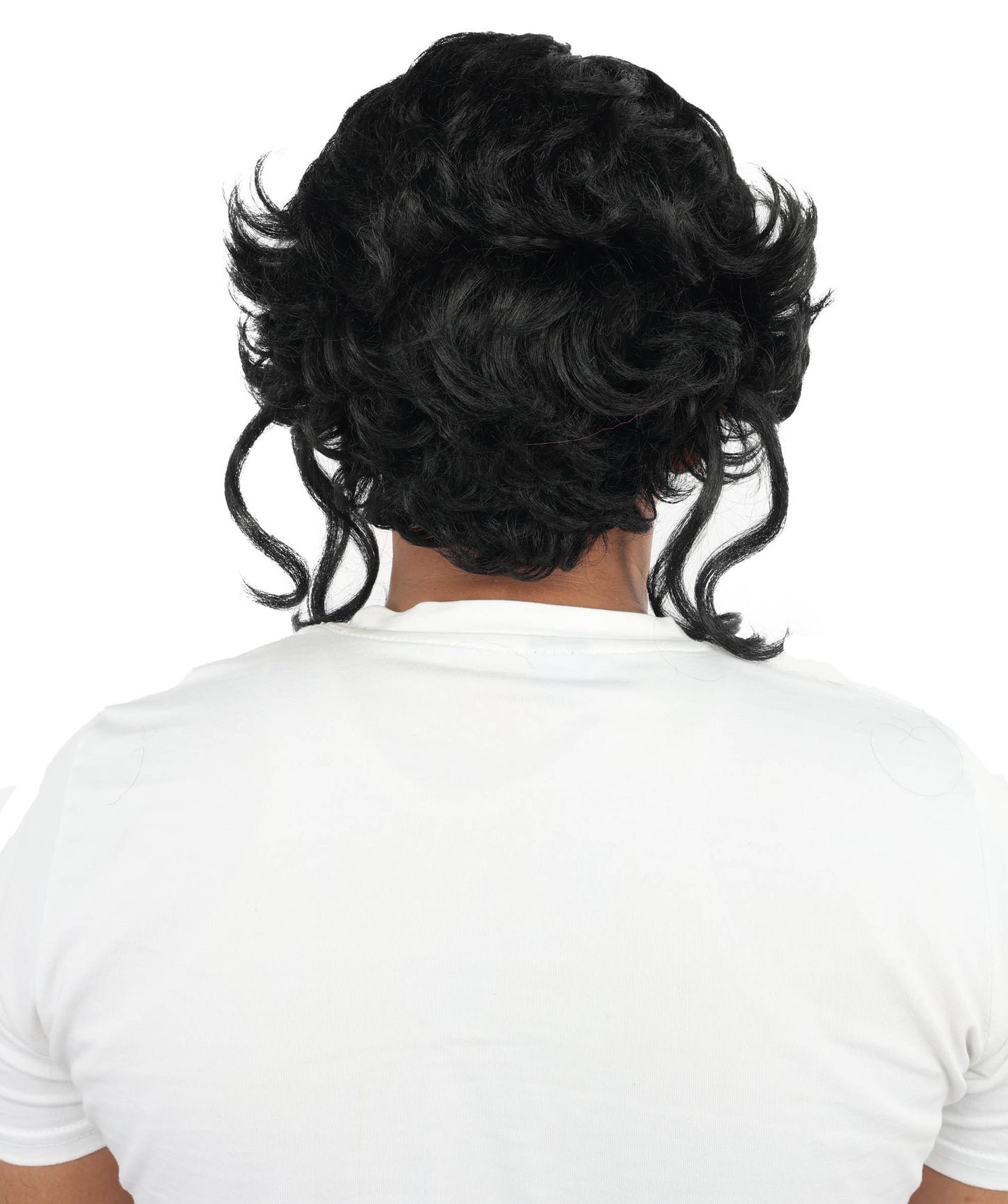 HPO Adult Men’s Medium Wavy Black Wig | Soft Volume Synthetic Hairpiece | Natural Textured Style for Cosplay, Parties & Stage Performances