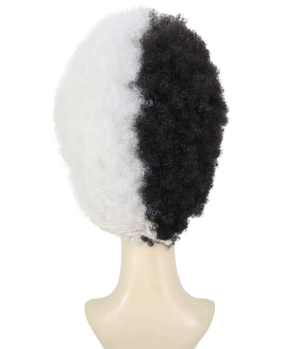 Women's 16" Inch Medium Length Halloween Fancy Afro Puff Good as Hell Goddess Costume Wig, Synthetic Fiber Hair with Braids, | HPO