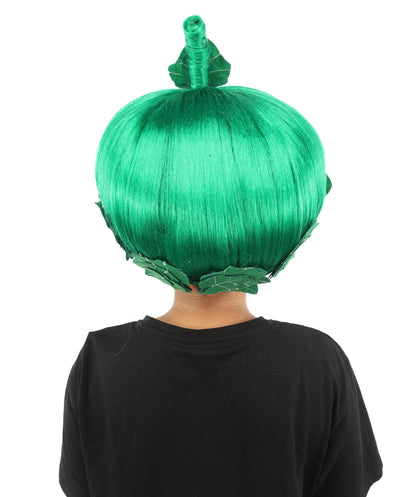 HPO Adult Women's Sculpted Pumpkin Show Wig | Multiple Color Options | Create of synthetic fiber, massive spherical updo with green leaf accents, breathable base | Halloween, theater, drag, performance, party, costume events