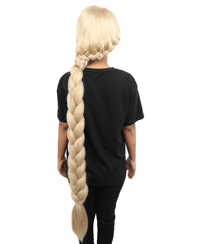 HPO Women’s Princess Inspired Blonde Wig | Extra Long Thick Braid | Synthetic  Hairpiece for Cosplay, Halloween, Stage & Themed Parties