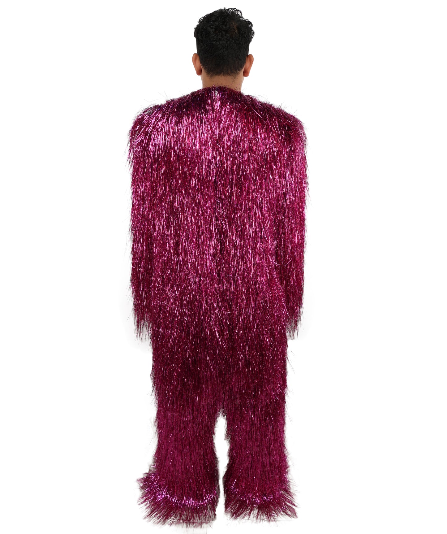 HPO UnisexTinsel Hairy Costume, Bundle & Mask Set | Full-Body Suit & Matching Mask | Long Hair Funny Costume for Halloween, Performers, Cosplay & Mascots | Multicolor Options