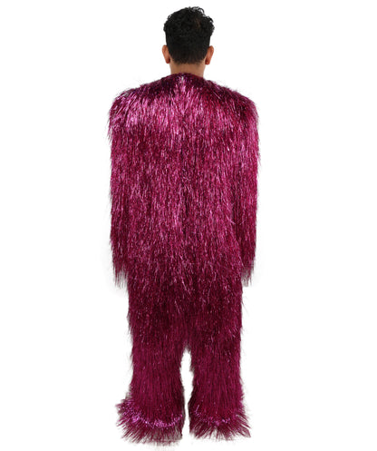 HPO UnisexTinsel Hairy Costume, Bundle & Mask Set | Full-Body Suit & Matching Mask | Long Hair Funny Costume for Halloween, Performers, Cosplay & Mascots | Multicolor Options