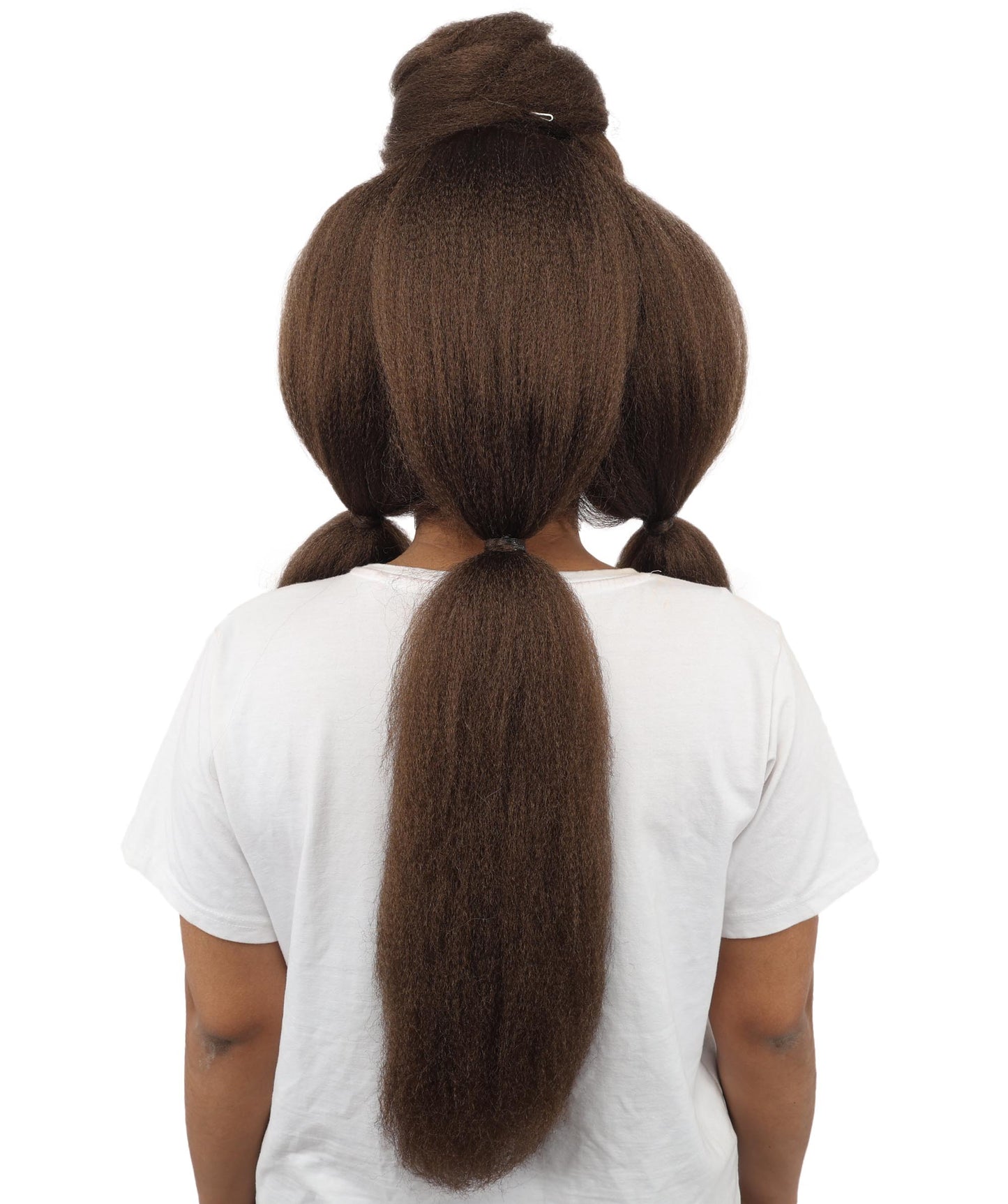 HPO Women’s High Volume Extra Long Yarn Twisted Bun Wig – Multiple Color Options | Bubble Ponytails Hairpiece with Capless Cap | Statement Headpiece for Halloween, Cosplay, Theater and Drag Looks