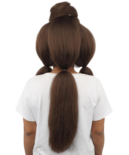 HPO Women’s High Volume Extra Long Yarn Twisted Bun Wig – Multiple Color Options | Bubble Ponytails Hairpiece with Capless Cap | Statement Headpiece for Halloween, Cosplay, Theater and Drag Looks