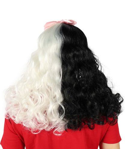 Women's Doll Wig | Pink Bow Purple & Black Wig | Premium Breathable Capless Cap