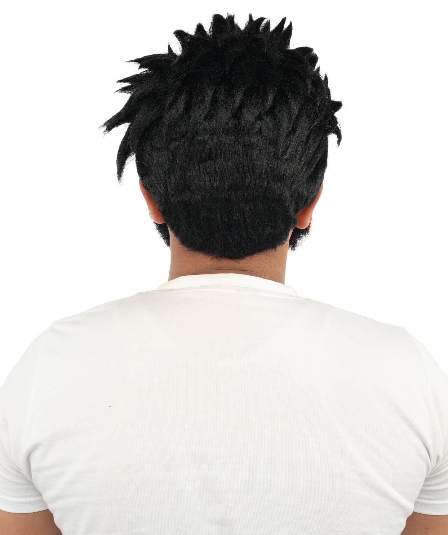 HPO Men’s Animated Genius Spiky Wig Beard & Mustache Set  – Wild Mad Scientist Pointed Beard & Curled Mustache Combo | Ideal for Animated Cosplay, Halloween Parties & Events