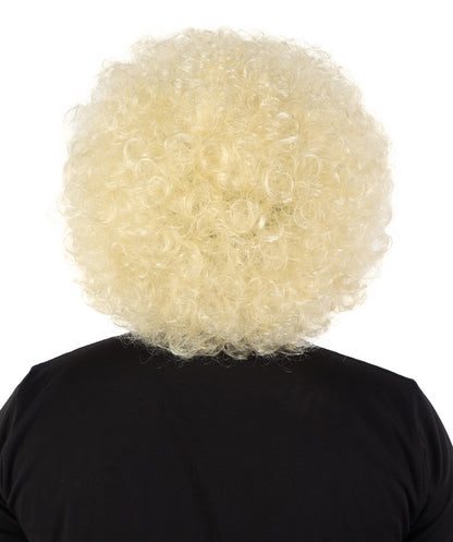 HPO Men's Multi-Color Options Curly Clown Wig | Flame-Retardant Synthetic Fiber and Standard Cap | Ideal for Parties, Cosplay, and Themed Events