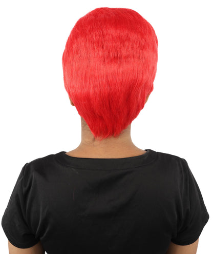 HPO Adult Women’s Short Black Wig | 10 Inch, Sleek and Smooth Bob Hairpiece | Ideal for Cosplay, Costume, and Themed Events