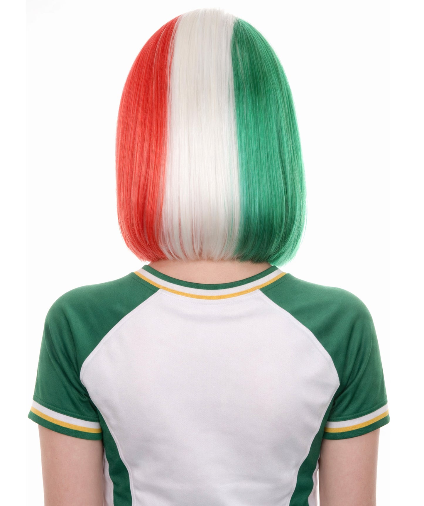 Women Patriotic Mexico Flag Bob Wig | Premium Breathable Capless Cap