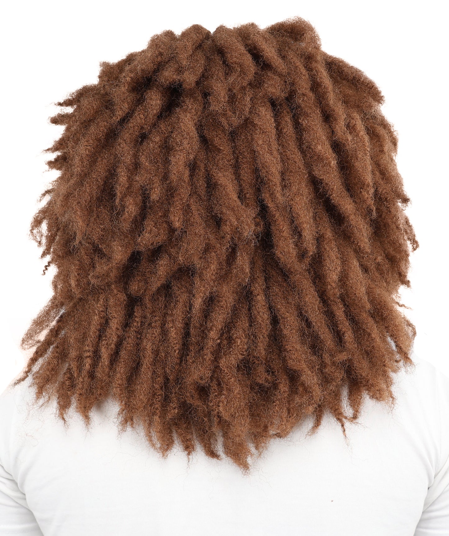 HPO Men's Bushy Brown Curly Beard Moustache Eyebrow and Wig Set | Wild Hair Look Costume Accessory with Bald Cap Design | Synthetic Fiber Wig Ideal for Stage Shows, Dress-Up & Party Events