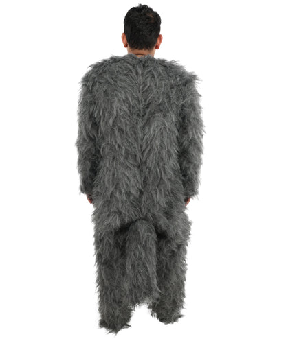 HPO Unisex Dark Grey Wolf Mascot Costume Bundle & Mask Set | Realistic Animal Full Coverage Outfit | Crafted for Parties and Cosplay events