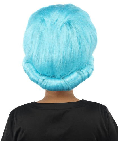 HPO Women's Voluminous Golden Blonde Grandma Wig | Medium Puffy Afro Style with Silver Texture, Synthetic Fiber & Adjustable Fit | Halloween, 100th Day of School, Theater & Funny Costume