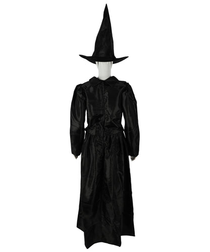 HPO Women’s Scary Black Witch Costume | Long  Dress with Pointed Hat | Ideal for Cosplay, Halloween, Stage, Roleplay & Themed Party Outfit