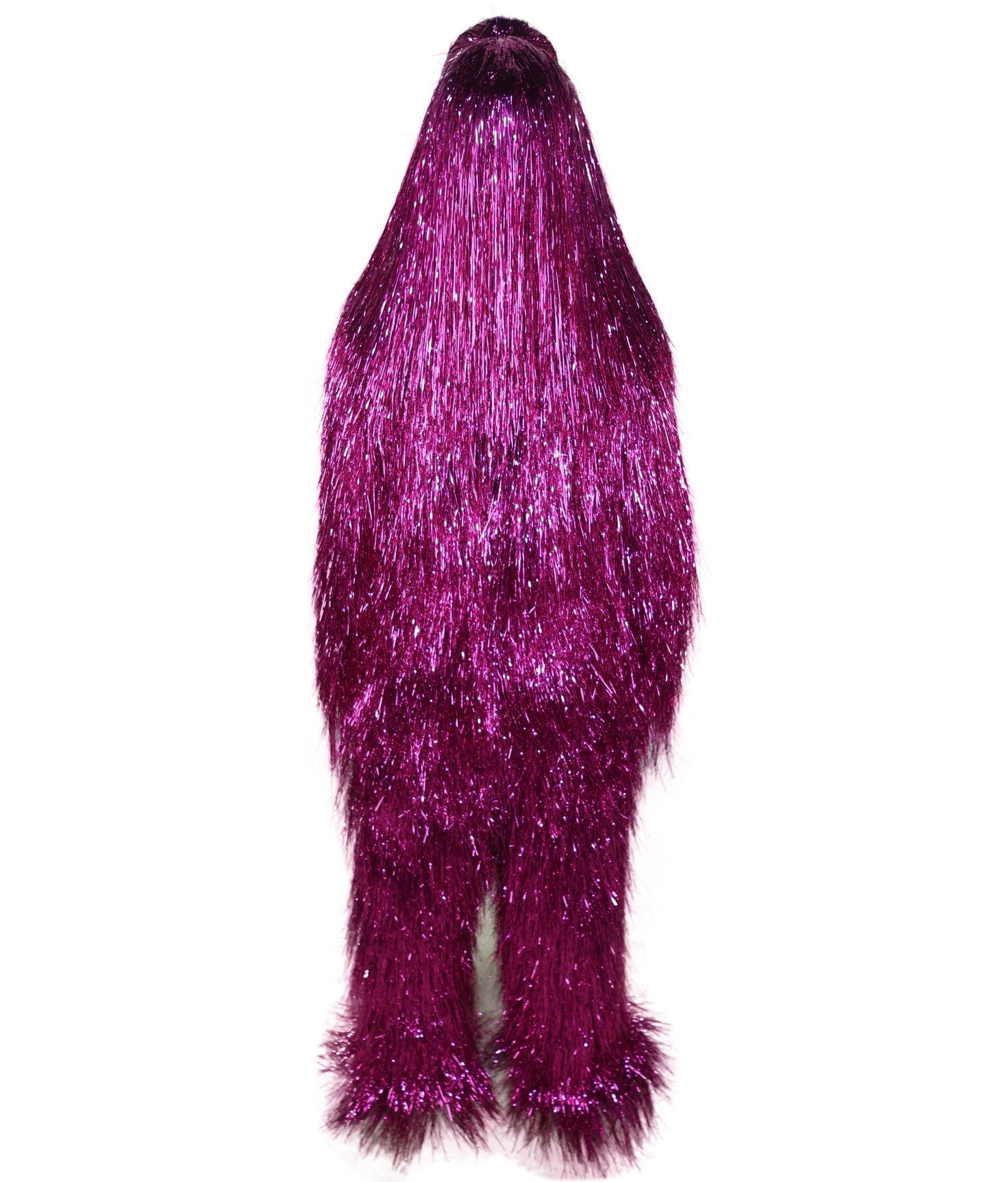 HPO Unisex Teen Extreme Tinsel Hairy Person Costume Bundle & Mask Set - Full-Body Tinsel Hair Suit Extra-Long Costume Wig for Halloween, Cosplay & Parties - Multiple Color Options