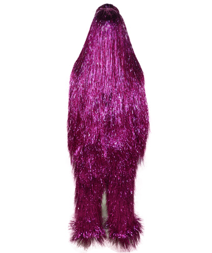 HPO Unisex Teen Extreme Tinsel Hairy Person Costume Bundle & Mask Set - Full-Body Tinsel Hair Suit Extra-Long Costume Wig for Halloween, Cosplay & Parties - Multiple Color Options