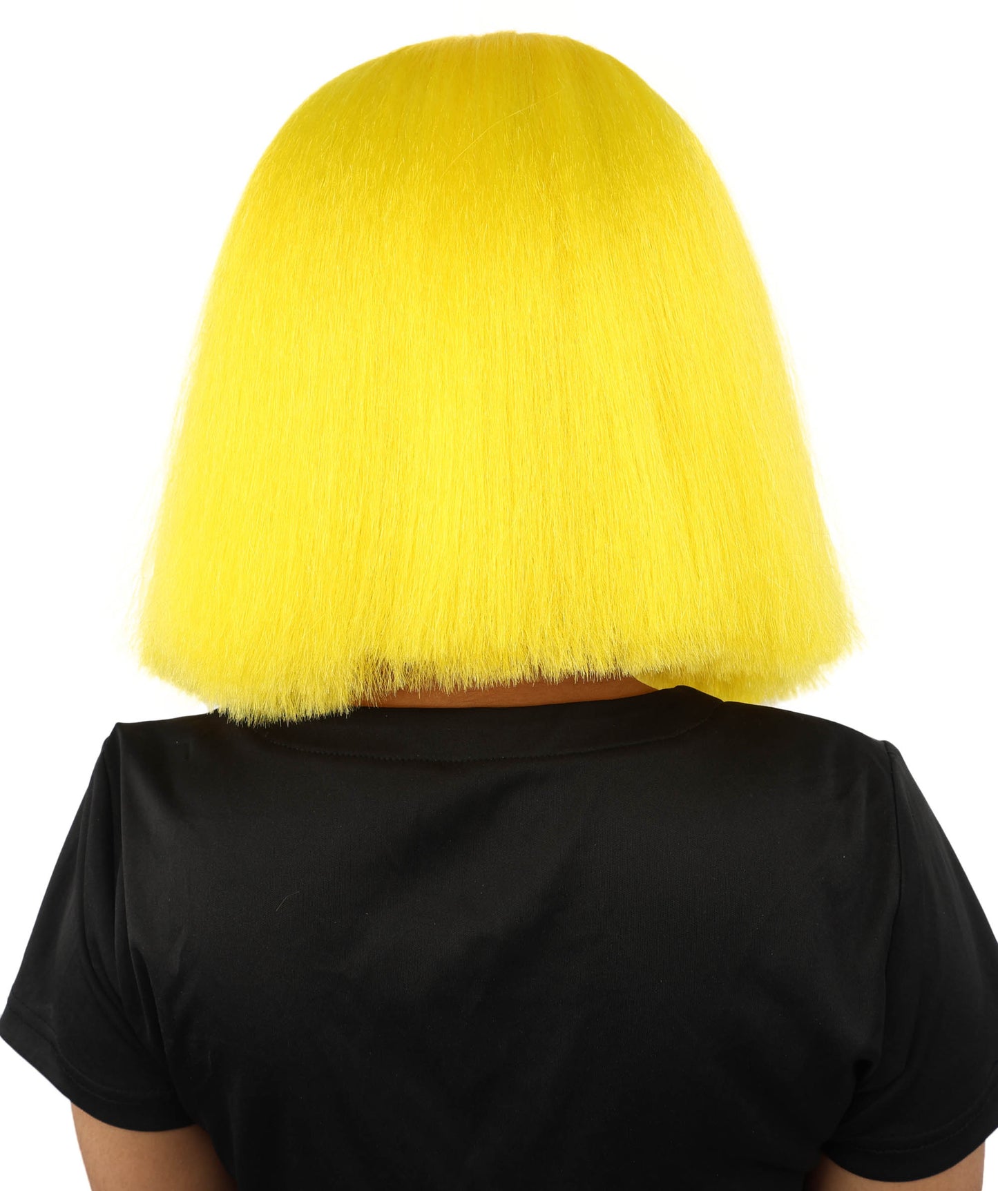 HPO Celebrity-Style 11 Inch Green Rooted Blonde Front Braided Straight Wig | Shoulder-Length Fun, Bold, and Stylish Hairpiece  | Ideal for Halloween, Cosplay, and Themed Parties