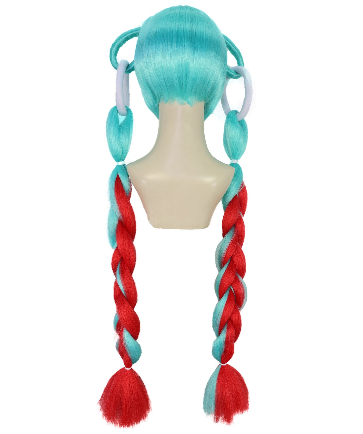 HPO Women Dramatic Two-Tone Roleplay Multicolor Wig | Flame-resistant Synthetic Fiber with Capless Cap| Ideal for party, Halloween, cosplay, theater, drag, performance, costume events