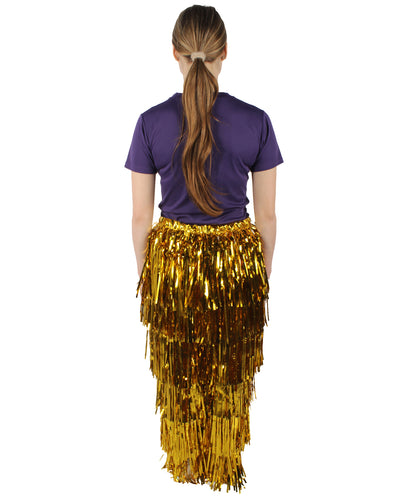 HPO Adult Women's Tinsel Fringed Tiered Multiple Color Options Trousers, Perfect for Halloween, Flame-retardant Synthetic Material
